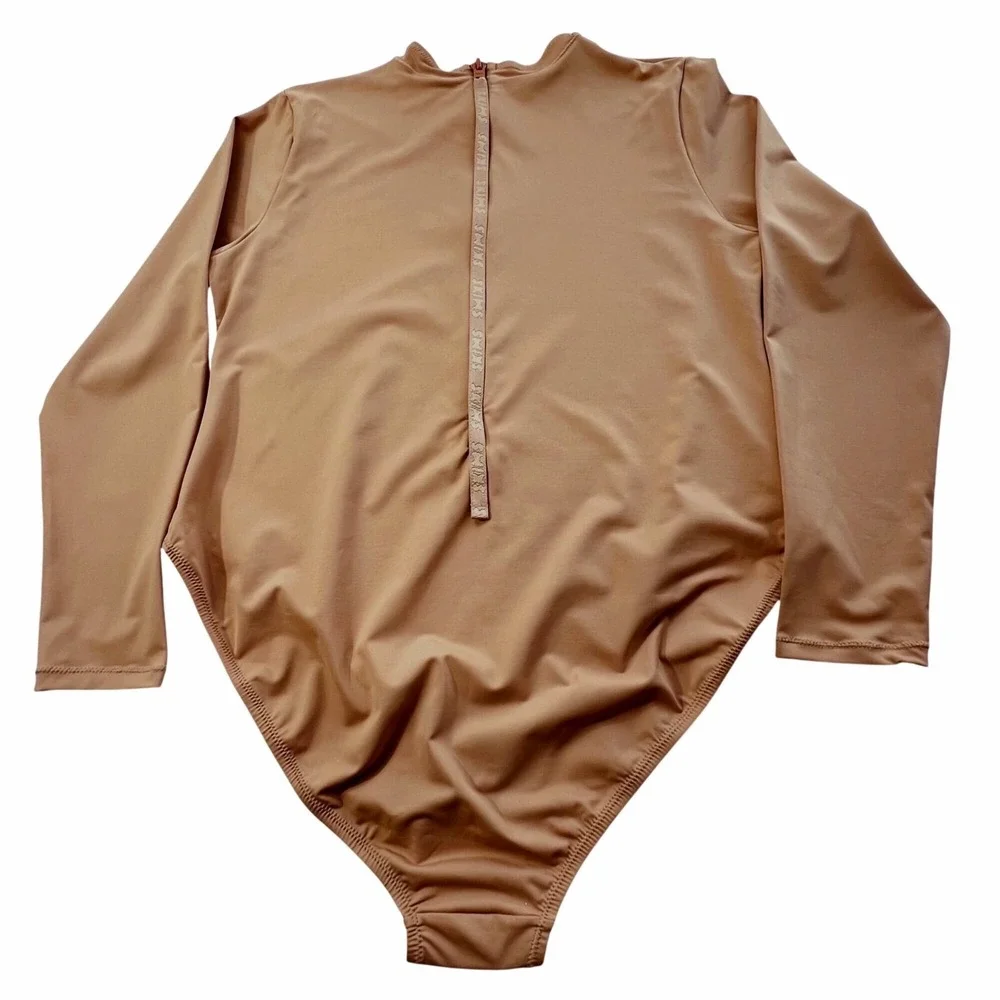 SKIMS Swim Long Sleeve‎ One Piece Ochre 3X